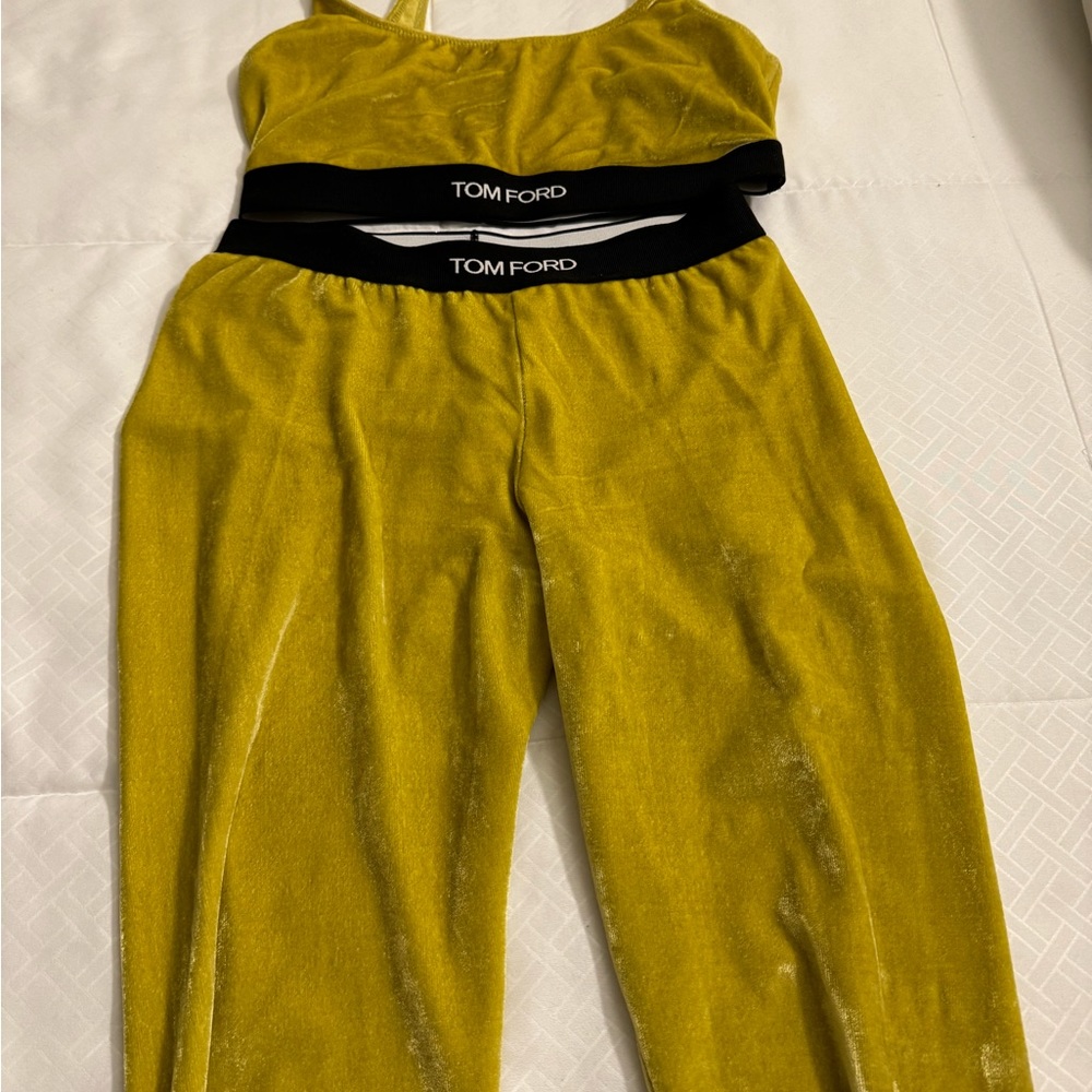 Tom Ford Stretch Velvet Bralette &Leggings Set.